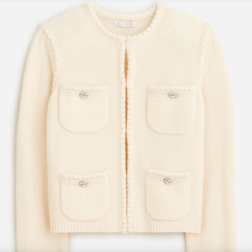 J.Crew Odette ivory sweater lady jacket
